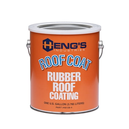 Hengs 46128-4 - One Gallon | Fibered EPDM RV Rubber Roof Coating | White RV Roof Sealant | RV Roof Coating