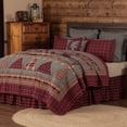 thumbnail image 4 of chili pepper red rustic & lodge bedding andes cotton pre-washed patchwork chambray luxury king quilt, 4 of 6