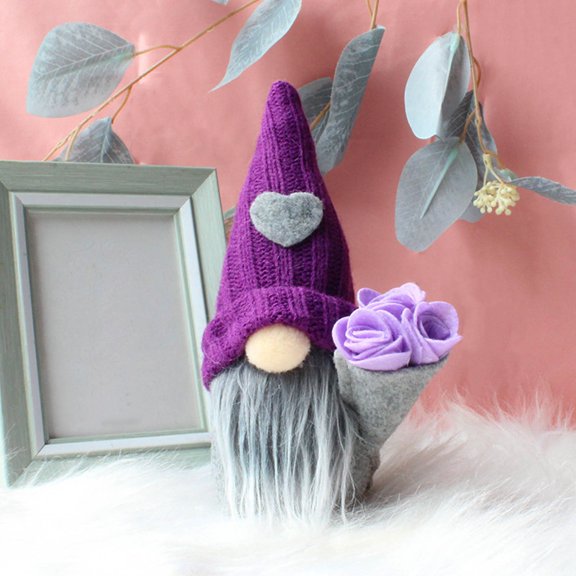 AURIGATE Happy Mother's Day Plush Gnome Home Decoration,Love Heart Mr and Mrs Handmake Scandinavian Tomte for Mother's Day Handmade Table Ornament Spring Table Plush Knitted Figurine