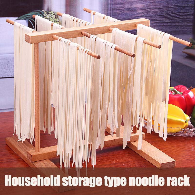 Natural Beechwood Household Noodle Dryer Rack Hanging Stand Wooden Pasta Drying Rack Collapsible Wooden Pasta and Spaghetti Drying Rack Stand