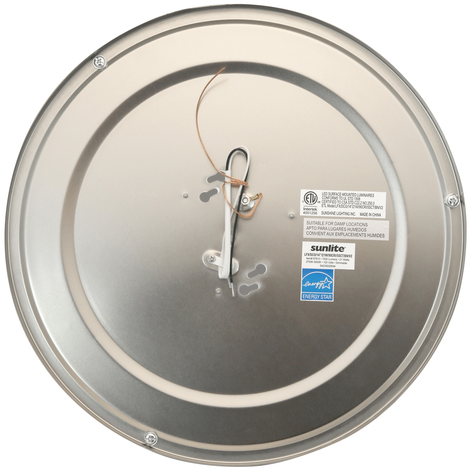 Diodesy- LFX/DCO/14?/21W/90CRI/5SCT/BN/V2 Flush Mount Ceiling Light Fixture, 21W, 2700K/3000K/3500K/4000K/5000K/ Color Selectable, 14 Inch Brushed Nickel, Round Panel Light for Bedroom, Kitchen, ETL
