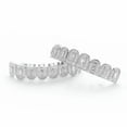 thumbnail image 6 of QQTDFG 14K Gold Plated CZ Teeth Grillz Hip Hop Top Bottom Mouth Silver Grill Set Custom-Style F-Silver-Top+Bottom, 6 of 9