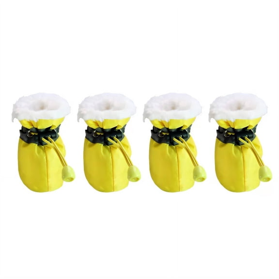 GASTROPOD 4Pcs Dog Shoes with Reflective Straps, Non-Slip Rubber Sole Pet Booties, Waterproof Rain Boots