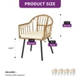 thumbnail image 6 of Dextrus 4 Pieces Patio Dining Chairs, Outdoor Stackable Armchair, Heavy Duty Breathable Lawn Chairs Set for Backyard, Garden, Deck, Front Porch, 480 LBS, Beige, 6 of 10