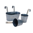 thumbnail image 4 of 3 piezas de macetas colgantes para colgar en la pared, cubos de flores, jardineras con barandilla para Azul marino, 4 of 9