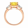 thumbnail image 3 of 3 ct Cushion Cut Natural Citrine 3 Stone 14K Rose Gold Womens Engagement Ring, 3 of 5