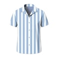 thumbnail image 6 of CHUMUD Men's Beach Shirt Short Sleeve Casual Striped Top Summer Vacation Fashion Tee (Avail for Big & Tall), 6 of 7