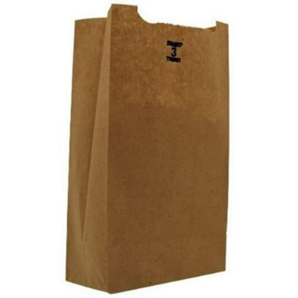 Duro 18403 CPC 3 lbs Standard Grocery Bags - Kraft, Case of 500
