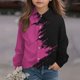 thumbnail image 5 of Blusa y camisa de manga larga con cuello vuelto Zhongda para niños, cárdigan de manga larga estampado, jersey, camisa base para niña, top de poliéster, 5 of 7