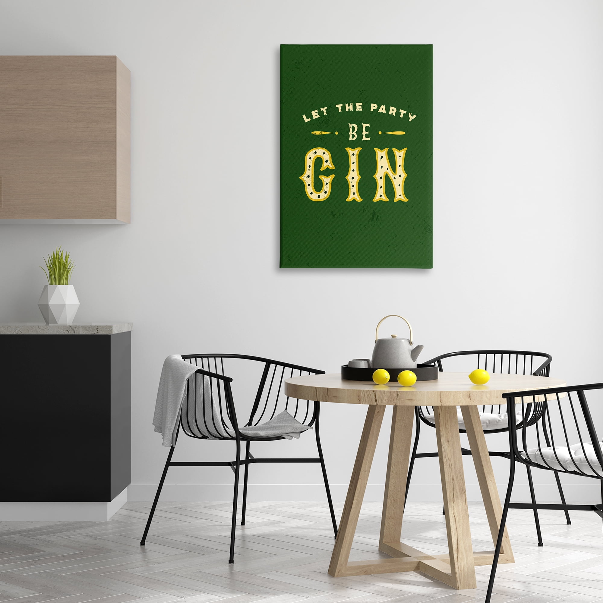 Stupell Industries Let Party Be Gin Pun Food & Beverage Painting Wrapped Canvas Art Print Wall Art, 24 x 36