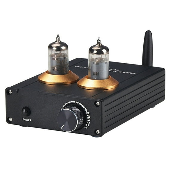 Vacuum Tube Pre Amplifier Stereo Audio Pre-Amp Bile HiFi Bluetooth PreAMP 12V 2A,1 * Audio Amplifier,Black
