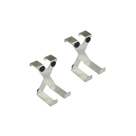 

NUOLUX 2PCS Stainless Steel Door Back Hook Nail-free Non-marking Metal X Type Hook Storage Hooks