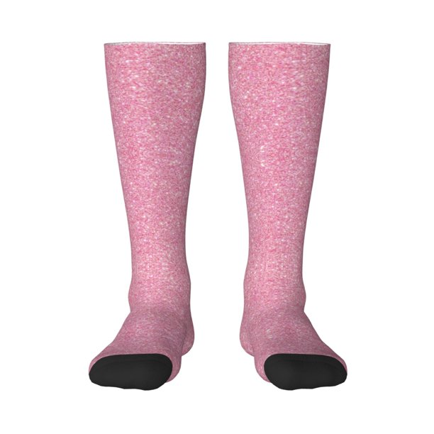 Balery Glitter Pink Calcetines novedosos Calcetines deportivos Calcetines hasta la rodilla Calcetines de algodón Calcetines originales y geniales