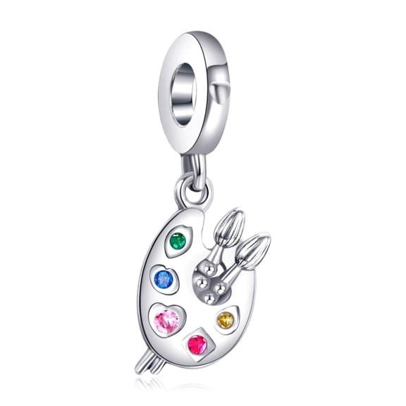 ROSIANNA 925 Sterling Silver Charm for Bracelets Artist's Palette Dangle Charms Women Bracelet Charm