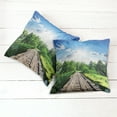 thumbnail image 2 of Ambesonne Nature Throw Pillow Cover 2 Pack, Wooden Bridge on River, 20", Blue Green, 2 of 6
