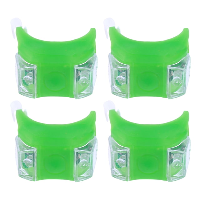 EeaseCA 4 PCS LED Front Light Silicone Bike Rear Light Tail Lamp Waterproof Cycling Flash Safety Light MTB Accessories (Green)