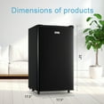 thumbnail image 2 of WANAI Mini Refrigerator 3.2 Cu.Ft, Single Door, Adjustable Thermostat, Adjustable Removable Shelves Refrigerator Suitable For Dorm,Office,Living room,Black, 2 of 7