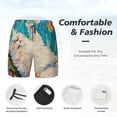 thumbnail image 3 of Daiia Playful Floral Cat Mens Swim Trunks Swim Shorts Quick Dry Swim Shorts with Mesh Lining Pockets-Large, 3 of 9