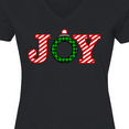 thumbnail image 4 of Inktastic Joy Christmas Ornament with Candy Cane Stripes Women's V-Neck T-Shirt, 4 of 5