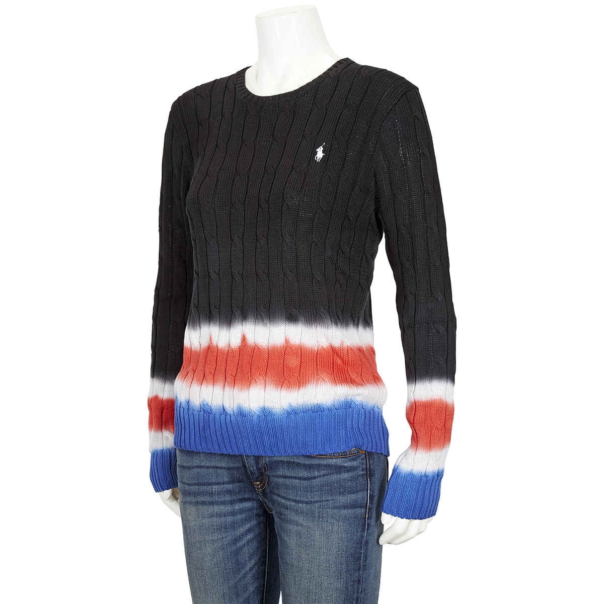 tie dye cable knit sweater
