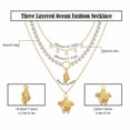 thumbnail image 6 of LuLiaMenton 3PCS Faux Pearl Necklace Gold Plated Conch Sea Turtle Pendant Beach Vacation Women Accessory, 6 of 6