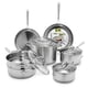 thumbnail image 1 of Juego de ollas y sartenes GreenPan de acero inoxidable de 11 piezas, apto para inducción, con revestimiento triple y tapas, compatible con todo tipo de cocinas, con marcas de medición, apto para lavav, 1 of 5