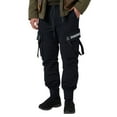 thumbnail image 5 of uikmnh Pants for Men's Functional Style Cargo Pants with Distinctive Laces Loose Fit Tapered Ankles Versatile for Street Hop Fashion Size:2XL, 5 of 5