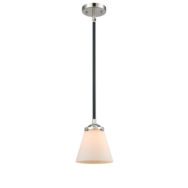 Innovations Lighting 284-1S-BPN-G61 Small Cone-1 Light Mini Pendant in Industrial Style-6.25 Inches Wide by 7.38 Inches High   Black Polished Nickel Finish with Matte White Glass