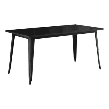 32'' X 63" Rectangular Black Metal Restaurant Patio Dining Table For Indoor or Outdoor Use