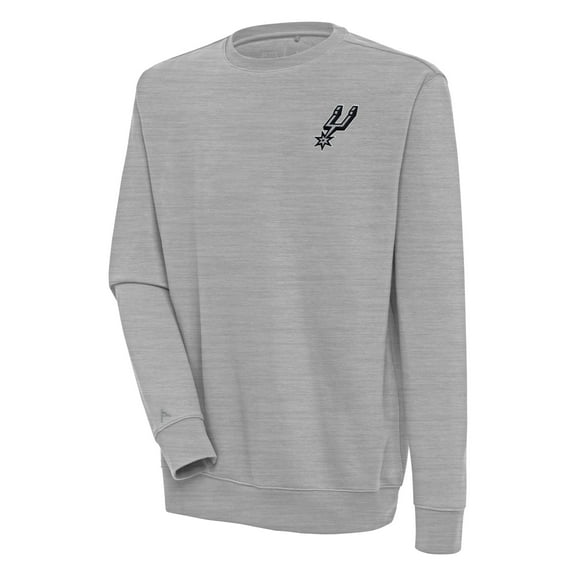 Men's Antigua  Heather Gray San Antonio Spurs Victory Pullover Sweatshirt