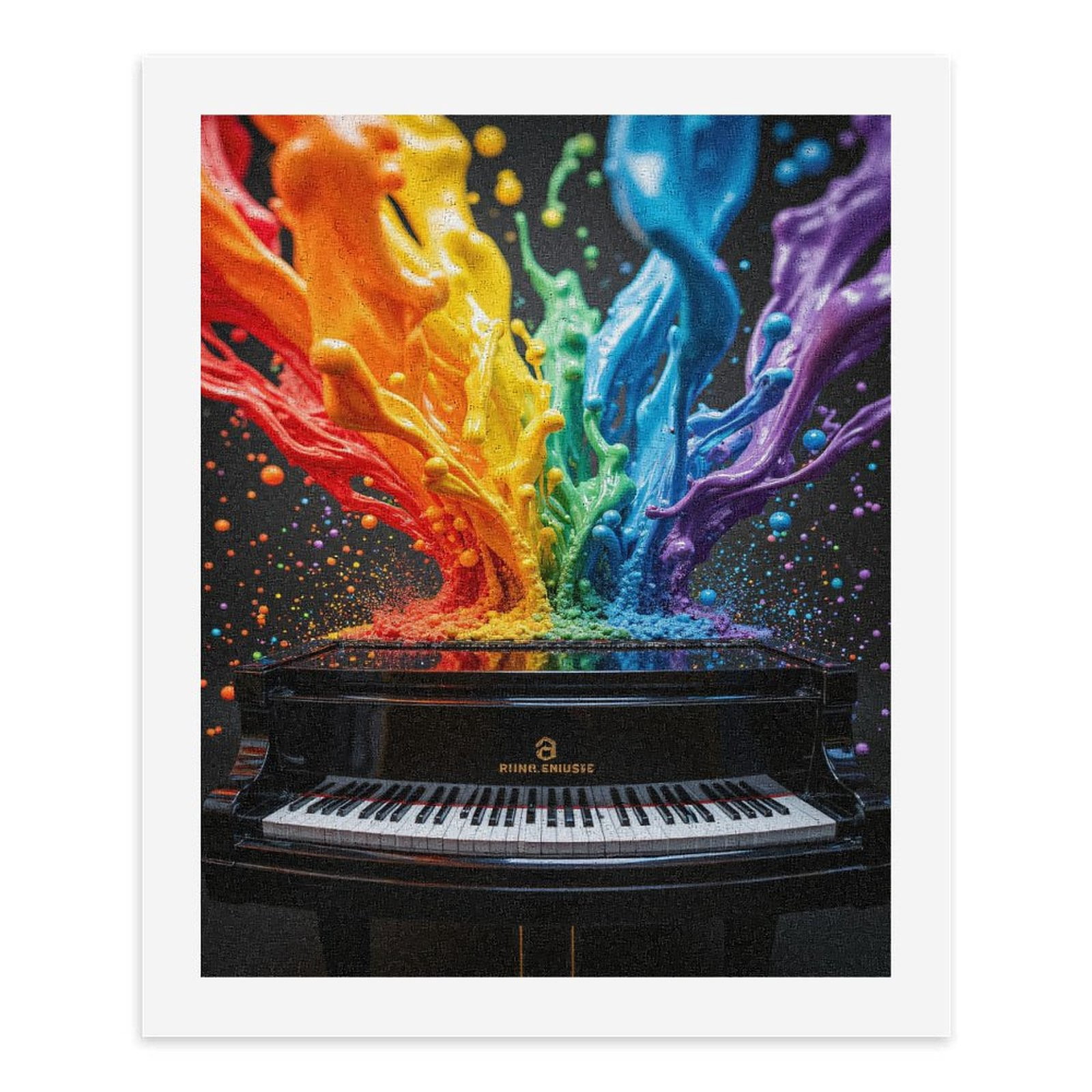 Paint by Numbers Kit for Adults, Colorful Piano Splash Art Paint by Numbers, Easy Paint by Numbers Kit for Adults Beginner, DIY Adult Paint by Number Kits on Canvas, Home Decor