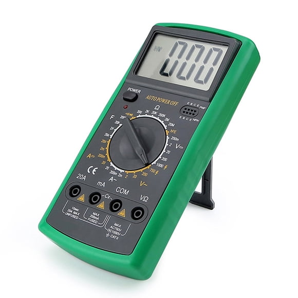 TFixol LCD Digital Multimeter 1999 Compte Voltmètre Électrique Ampèremètre Surcharge Protection Multifonctions Tension Continue Tension Capacité Résistance hFE Continuité Diode Testing (9V 6F22 Batte