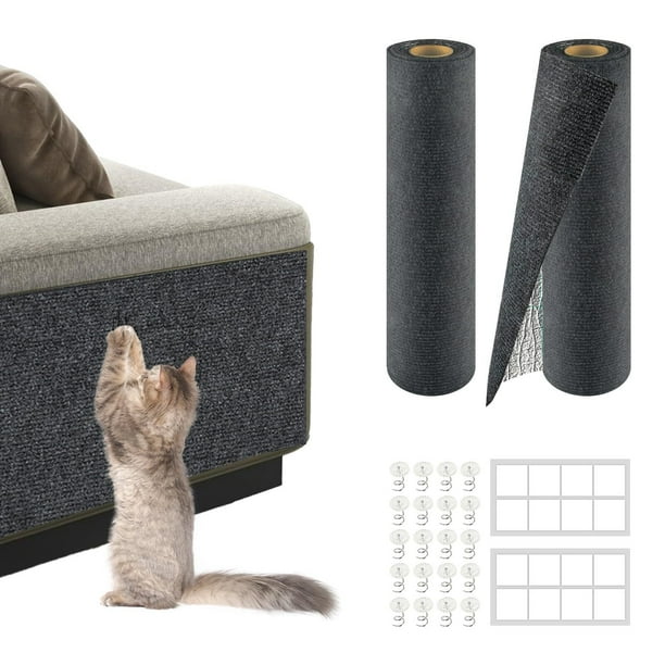 Alfombrillas para rascar gatos almohadillas para orejas recortables para sofá, pared, puertas y muebles, cubierta duradera antiarañazos para torres de gatos y almohadillas para orejas de repuesto