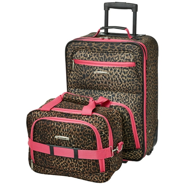 Juego de equipaje Rockland Fashion Softside Upright de 2 piezas, rosa