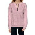 thumbnail image 1 of GigrtiJin Sweat à Quart de Zip pour Femmes Manches Longues Col Rond Décontracté Mode Pull Vêtements Amples Athlétiques, 1 of 5