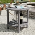 thumbnail image 2 of 18" Round Small Side Table, Patio Adirondack End Table, 2 Tier Outside Table for Pool, Garden, Beach, Turquoise, 2 of 2