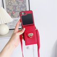 thumbnail image 1 of For Samsung Galaxy Z Flip 6 Wallet Case, Lychee Pattern PU Leather Shockproof Case with Crossbody Lanyard & Card Holder, 1 of 1
