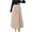 Beige, variant on ZVNAΖH Women's A-line Fairy Elastic Waist Tulle Midi Skirt Pleated Swing Skirt Summer Casual Party Go Out Skirt