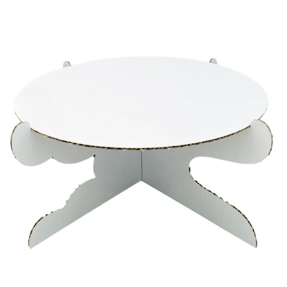 12 in Diameter, 5.5in Height, White Round Cake Stand, Paper Corrugate Board,2 Counts,Way to Celebrate