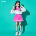 thumbnail image 6 of Pre-Owned Children Streetwear Hip Hop Girls Shirt Tie Solid Skirts School Uniform Boys Jazz Street Dance Pants Kids Costumes Clothes Sets, 6 of 6