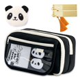 thumbnail image 2 of HaiSphere Pencil Case for School Supplies - Panda Pattern Large Capacity Pouch, Back to School Supplies, Cute Pencil Case for Girls, Holds Colored Pencils & Erasers,Black, 2 of 3