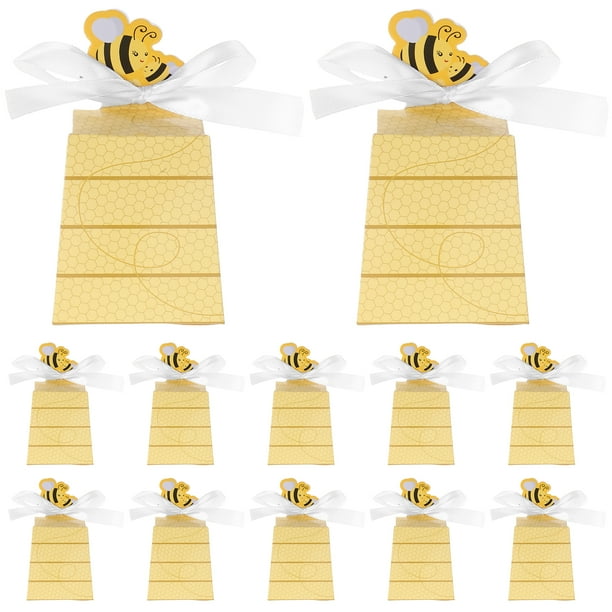 30 cajas de regalo para fiestas de abejas: cajas de papel para golosinas, pequeñas cajas de dulces con forma de colmena, suministros para fiestas de cumpleaños, bodas, despedidas de soltera, baby sh