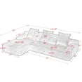 thumbnail image 4 of 110" Modular Sectional Sofa, Boneless L-Shape Cloud Couch with 30" Deep Seat, Modern Upholstered Velvet Compressed Sofa with Chaise for Living Room, Beige, 4 of 7