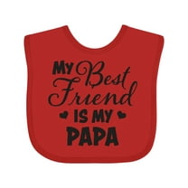 Inktastic My Best Friend is My Papa with Hearts Boys or Girls Baby Bib