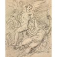 thumbnail image 2 of Jean-Honoré Fragonard 12x14 Gold Ornate Wood Frame and Double Matted Museum Art Print Titled - Orpheus and Eurydice (Recto) (C. 1761), 2 of 4