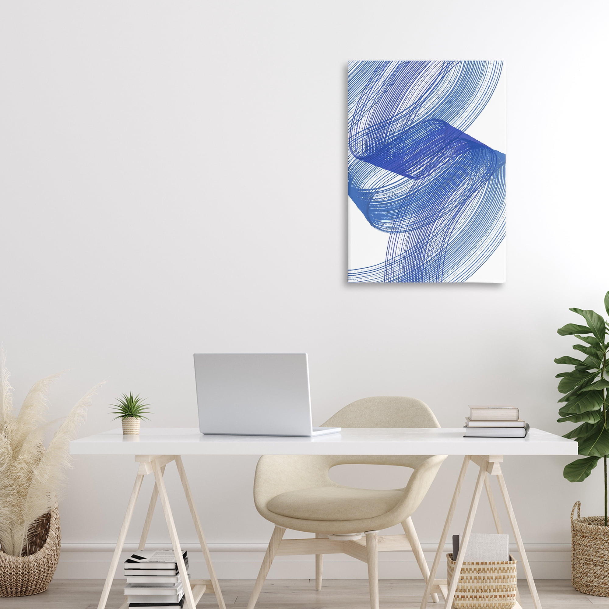 Stupell Industries Blue Lines Flowing In Motion Canvas Wall Art, design by Martina Pavlova