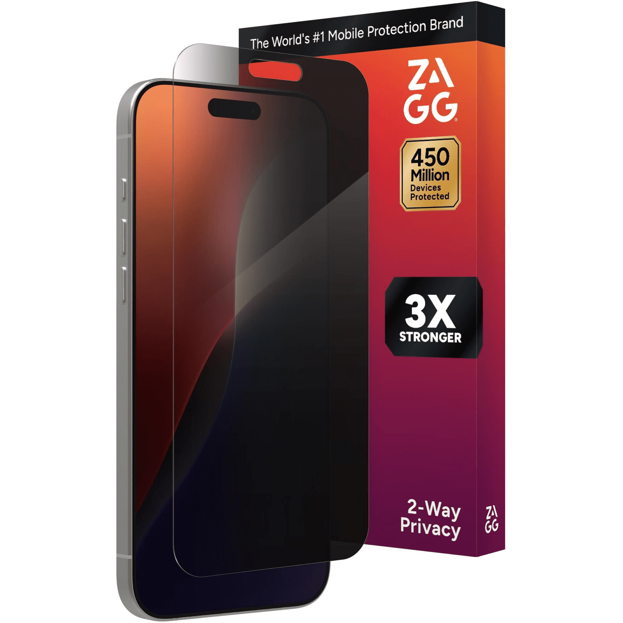 ZAGG InvisibleShield – Apple iPhone 16 Pro Max Glass Shield Privacy Screen Protector, Easy Installation with Precise Install Tray, 3x Stronger Glass, Impact & Scratch Protection