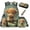 Clover Highland Cow, variant on Kids School Backpack Set 5Pcs, Turtle Capybara 17 Inch Bookbag with Lunch Bag, Pencil Case, Water Bottle Sleeve, Keychain for Boys Girls