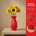 thumbnail image 2 of Unique Bargains Geometric Unbreakable Plastic Flower Vase Red 4.7"L x 4.7"W x 8.9"H, 2 of 5
