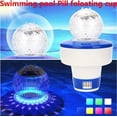 thumbnail image 3 of Distributeur de Piscine, Gobelet à Pilules, avec Lumières Solaires Colorées, Support de Comprimés de Chlore pour Piscine Intérieure Extérieure Spa, 3 of 5